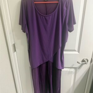 Ashley Stewart Lavender Purple Top with Scoop Neck